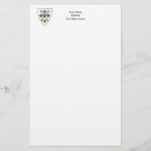 Heraldic Vintage 4 Bienen Schriftrollen auf Schild Briefpapier
