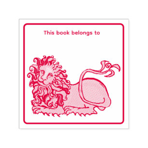 Heraldik-Löwe Buchlabel Permastempel