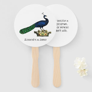 Heraldisch Vintage stilisierter Pfau auf Krone C Fächer