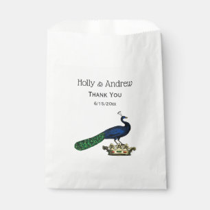 Heraldisch Vintage stilisierter Pfau auf Krone C Geschenktütchen