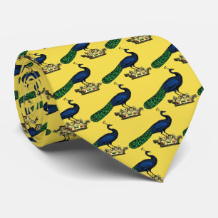 Heraldisch Vintage stilisierter Pfau auf Krone C Krawatte