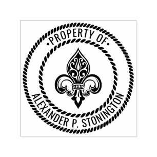 Heraldische Fleur de Lis #26B Eigentum des Seilrah Permastempel