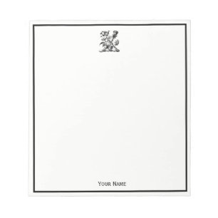 Heraldische Rose & Distel Wappen Crest Emblem Notizblock