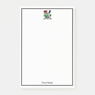 Heraldische Rose & Distel Wappen Crest Farbe Post-it Klebezettel