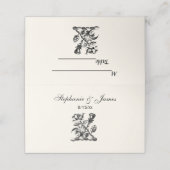 Heraldische Rose und dünne Schicht aus Wappen Embl Platzkarte (Außenseite Aufgefaltet)