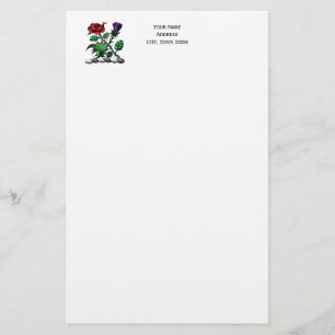 Heraldische Rose und dünne Schicht des Wappen Briefpapier