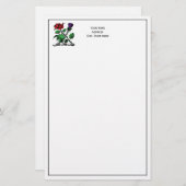 Heraldische Rose und dünne Schicht des Wappen Briefpapier (Vorne/Hinten)
