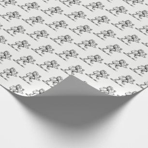 Heraldische stehende Löwen-Wappenkopf-Emblem Geschenkpapier