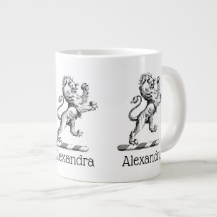 Heraldische stehende Löwen-Wappenkopf-Emblem Jumbo-Tasse