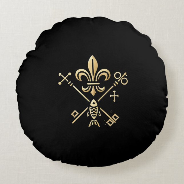 Heraldische Symbole  Rundes Kissen (Vorderseite)