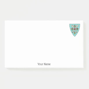 Heraldische Vintage 4 Bienen-Rollen auf Schild-Wap Post-it Klebezettel