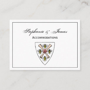 Heraldische Vintage 4 Bienen-Schriftrollen auf Sch Visitenkarte