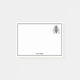 Heraldische Vintage-Biene-Wappen-Emblem Post-it Klebezettel