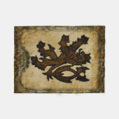 Heraldische zügellose Löwe-Gewohnheit Fleecedecke (Vorderseite (Horizontal))