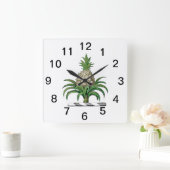 Heraldischer Ananas-Vorbote aus Wappen Quadratische Wanduhr (Zuhause)