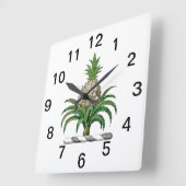 Heraldischer Ananas-Vorbote aus Wappen Quadratische Wanduhr (Winkel)