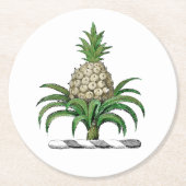 Heraldischer Ananas-Vorbote aus Wappen Runder Pappuntersetzer (Vorderseite)