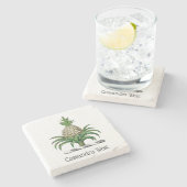 Heraldischer Ananas-Vorbote aus Wappen Steinuntersetzer (Seitenansicht)