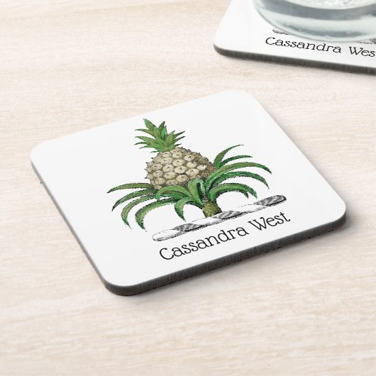 Heraldischer Ananas-Vorbote aus Wappen Untersetzer (Linke Seite)