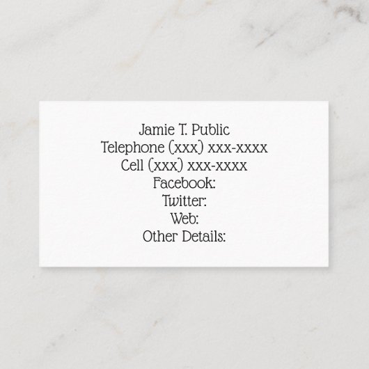 Heraldischer Ananas-Vorbote aus Wappen Visitenkarte (Rückseite)