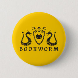 Heraldischer Bücherwurm-Knopf Button