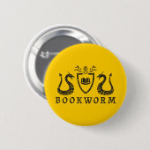 Heraldischer Bücherwurm-Knopf Button (Vorne & Hinten)