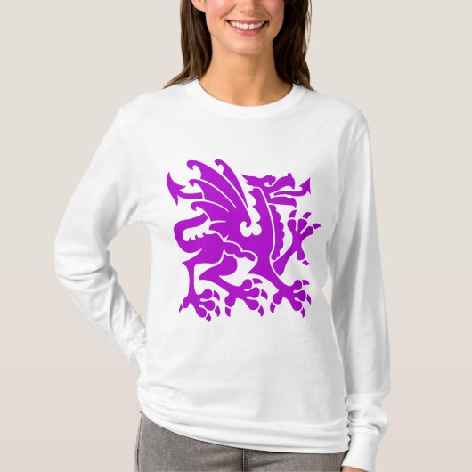 Heraldischer Drache 01 - Lila T-Shirt (Vorderseite)