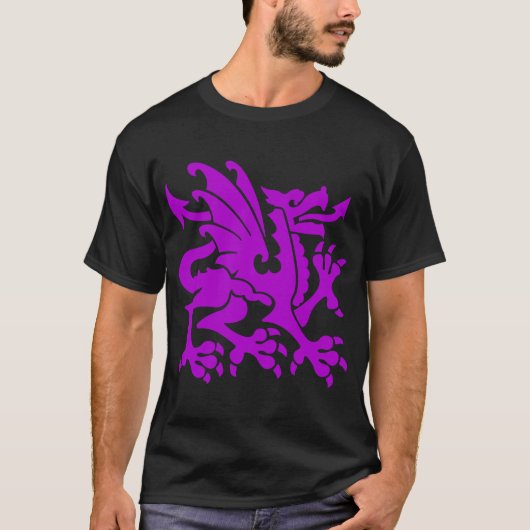 Heraldischer Drache 01 - Lila T-Shirt (Vorderseite)