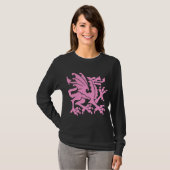 Heraldischer Drache 01 - Rosa T-Shirt (Vorne ganz)