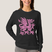 Heraldischer Drache 01 - Rosa T-Shirt (Vorderseite)