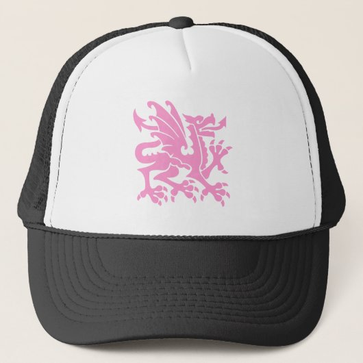 Heraldischer Drache 01 - Rosa Truckerkappe (Vorderseite)