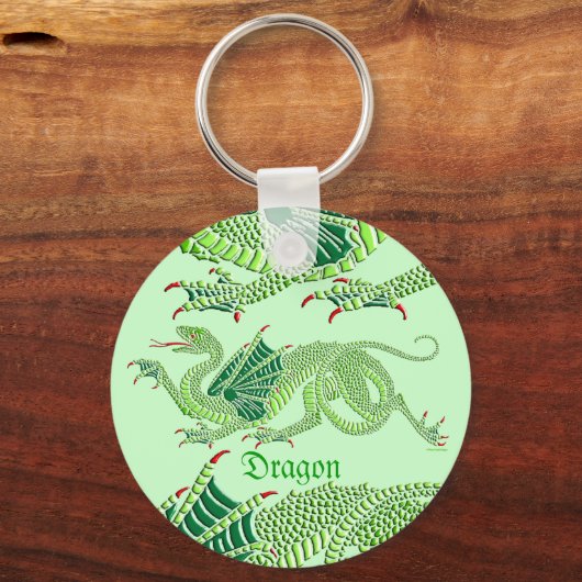 Heraldischer Drache (grün) - Schlüsselanhänger (Vorderseite)