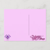 Heraldischer Drache (Rosa) - Postkarte (Rückseite)