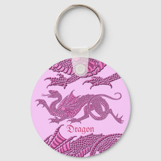 Heraldischer Drache (Rosa) - Schlüsselanhänger