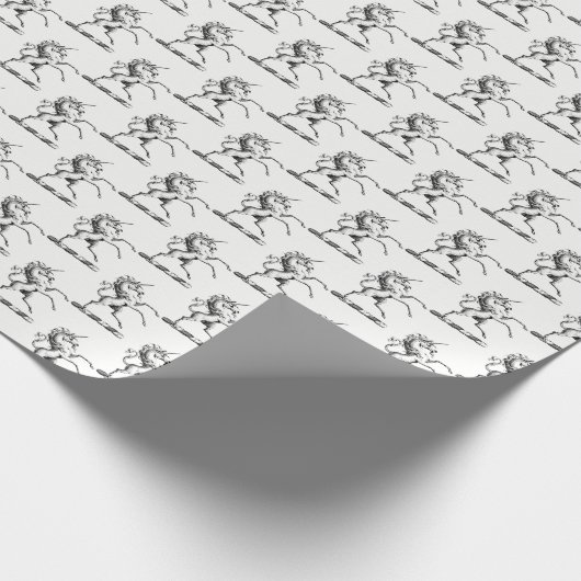 Heraldischer Einhornmütze für WaffenEmbleme Geschenkpapier (Ecke)