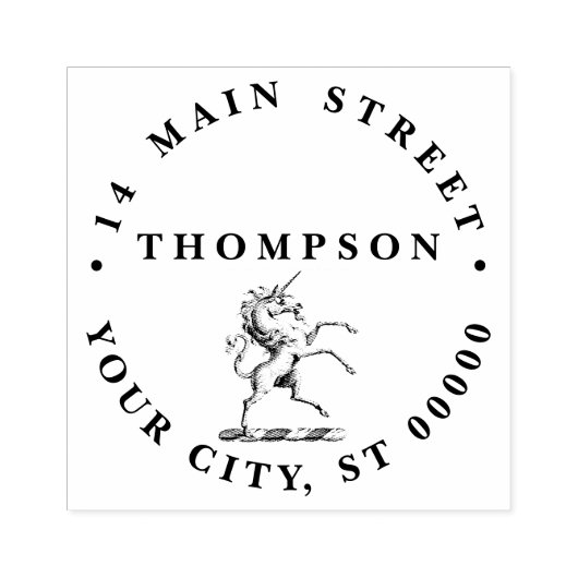 Heraldischer Einhornmütze für WaffenEmbleme Gummistempel (Prägung)