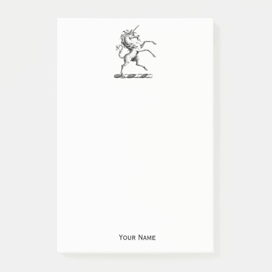 Heraldischer Einhornmütze für WaffenEmbleme Post-it Klebezettel (Vorderseite)