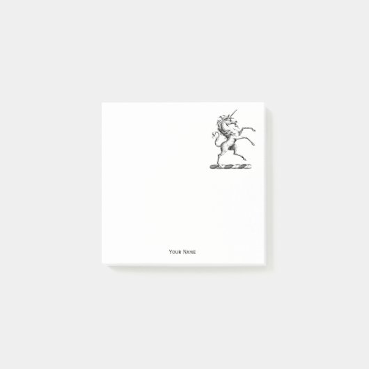 Heraldischer Einhornmütze für WaffenEmbleme Post-it Klebezettel (Vorderseite)