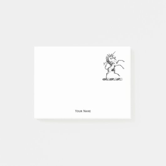 Heraldischer Einhornmütze für WaffenEmbleme Post-it Klebezettel (Vorderseite)