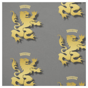 Heraldischer goldener mythologischer Löwe oder Stoff