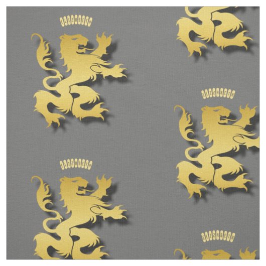 Heraldischer goldener mythologischer Löwe oder Stoff (Muster)