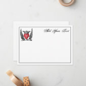 Heraldischer Herzmuskel-Coat des Wappen Arms Mitteilungskarte (Vorderseite/Rückseite Beispiel)