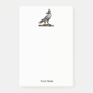 Heraldischer Jagdfalkenanzug Helm Hood C Post-it Klebezettel