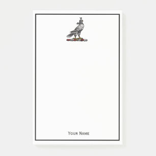 Heraldischer Jagdfalkenanzug Helm Hood C Post-it Klebezettel