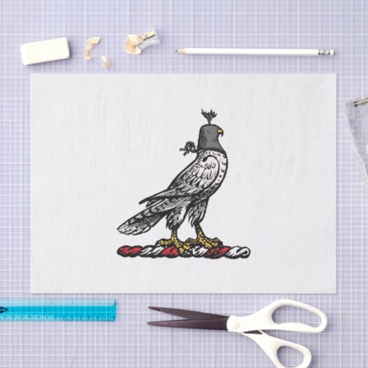 Heraldischer Jagdfalkenanzug Helm Hood C Seidenpapier (Handwerk)