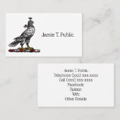 Heraldischer Jagdfalkenanzug Helm Hood C Visitenkarte (Vorne/Hinten)