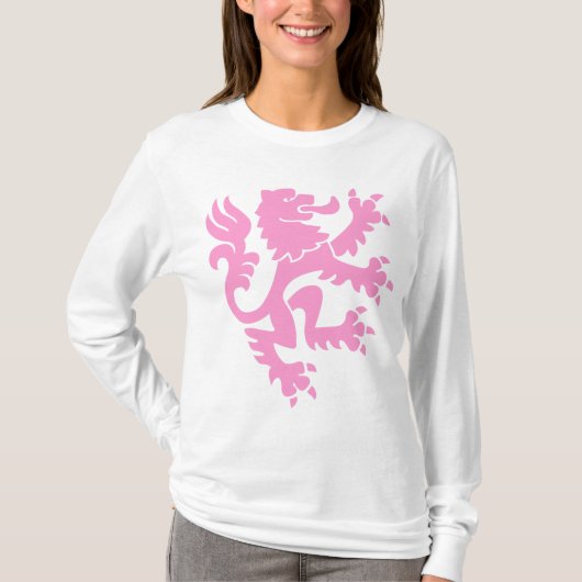 Heraldischer Löwe 01 - Rosa T-Shirt (Vorderseite)