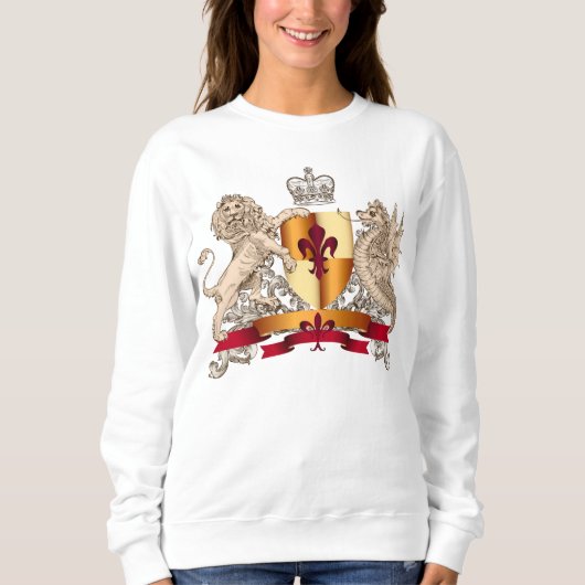Heraldischer Schild, Löwe und Dragon Sweatshirt (Vorderseite)
