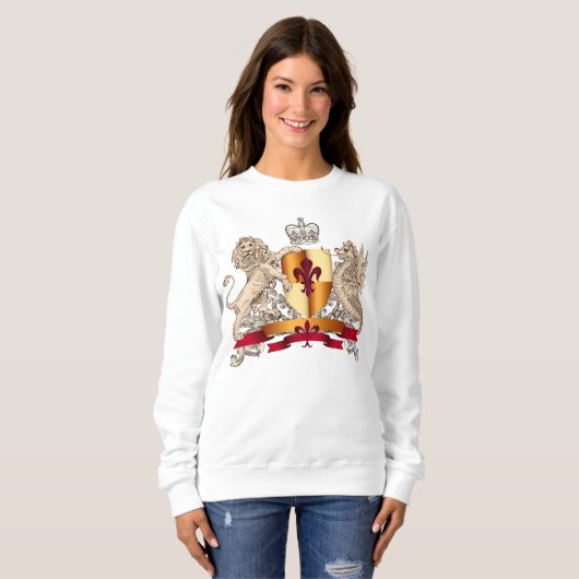 Heraldischer Schild, Löwe und Dragon Sweatshirt (Vorne ganz)