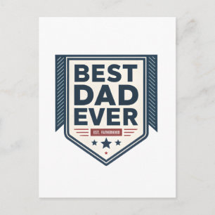 Heraldisches Best-Dad-Ever-Schild-Emblem-Design Postkarte